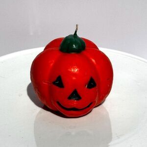 Vintage Halloween Candle Jack O Lantern Unused 4" tall